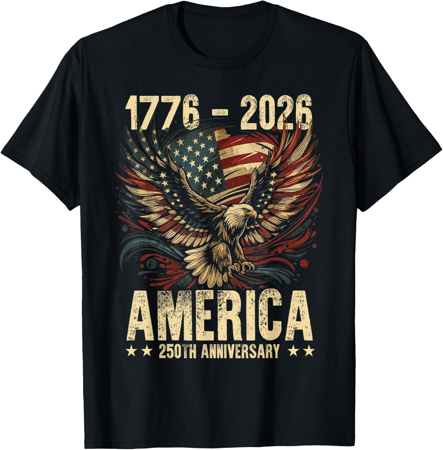 250th Anniversary 4th of July America USA 250 Years Birthday T-Shirt - T-Shirt | Black