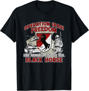 11th Armored Cavalry Regiment Operation Iraqi Freedom OIF T-Shirt - T-Shirt | Black
