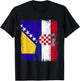 Bosnia and Herzegovina Croatia Half Flag T-Shirt - T-Shirt | Black