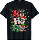 Ho3 Christmas Lights Santa Elf Reindeer Schnauzer T-Shirt - T-Shirt | Black