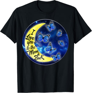 Butterfly Moon I Love You to the Moon and Back T-Shirt - T-Shirt | Black