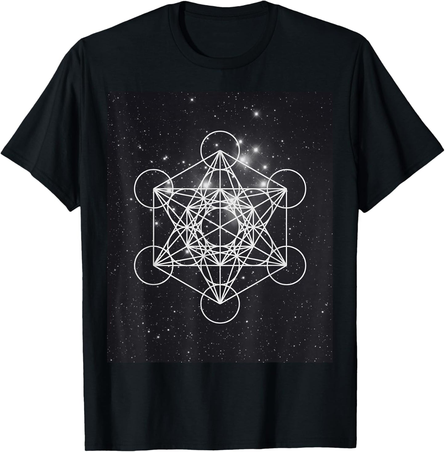 Metatron Cube Sacred Geometry and Pleiades , black, S T-Shirt - T-Shirt | Black