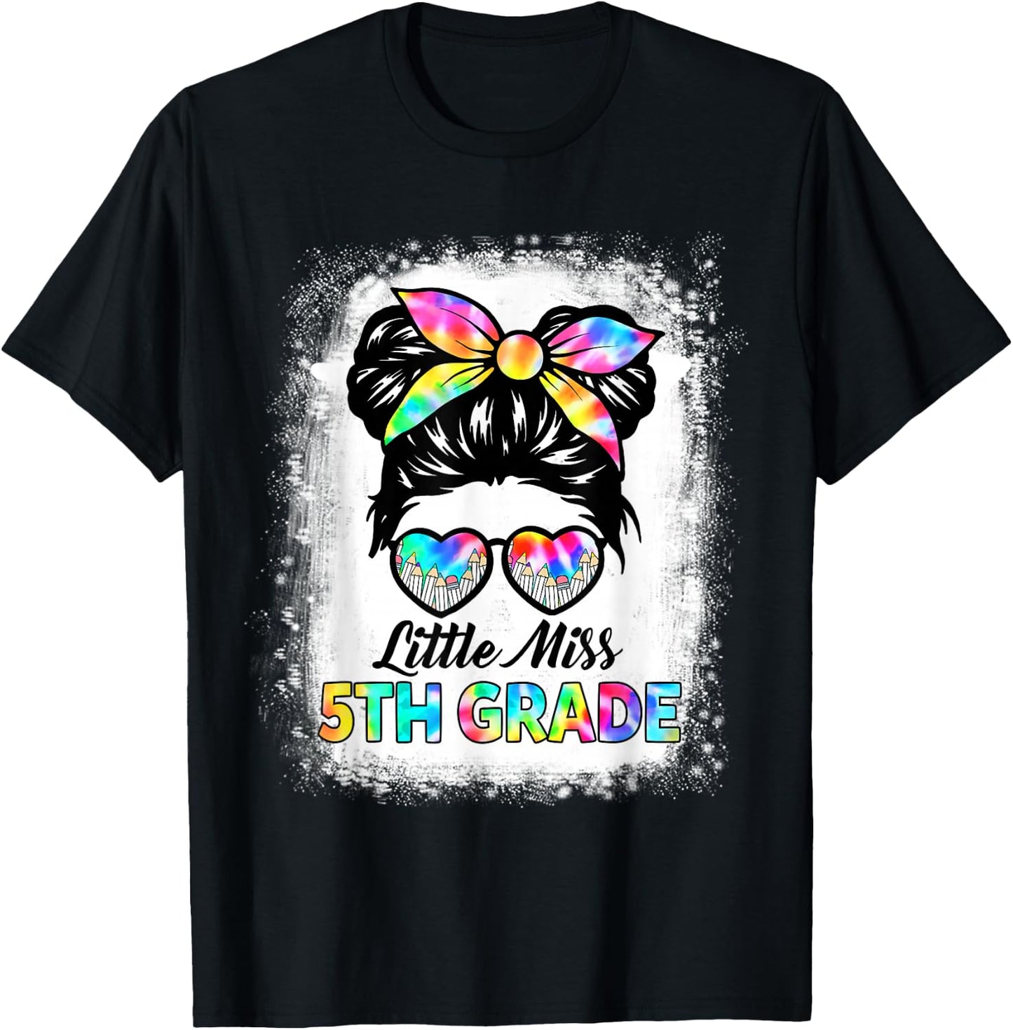 Girls Fifth Grade Back To School Cute Little Miss 5th Grade T-Shirt - T-Shirt | Black