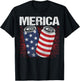 Beer American Flag 4th Of July Merica USA Men Women Drinking T-Shirt - T-Shirt | Black