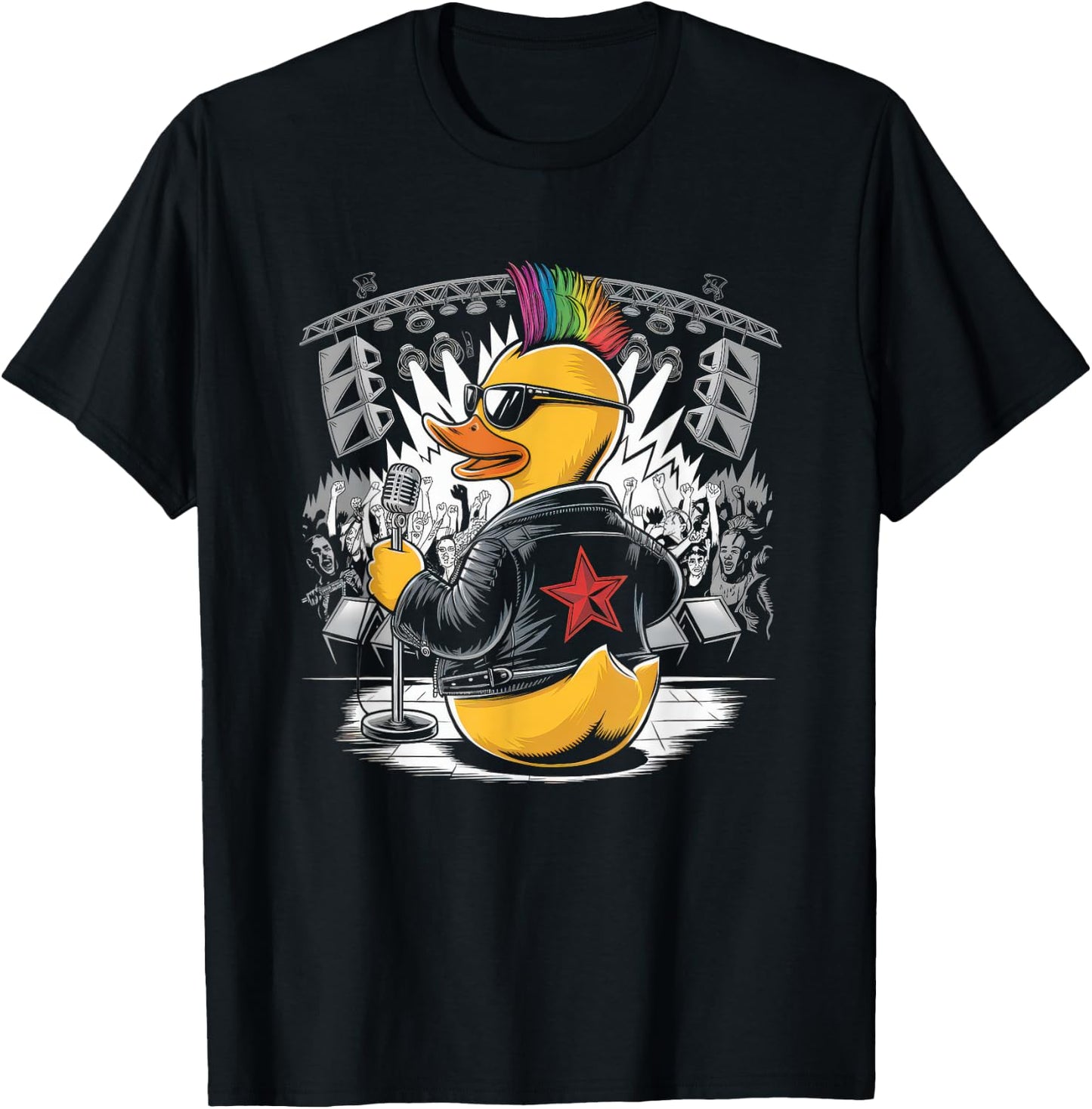 Punk Women Male Duck Rock Rock Duck Anarchy T-Shirt - T-Shirt | Black