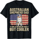 Vintage USA Flag Australian Shepherd Dad Fathers Day Men T-Shirt - T-Shirt | Black