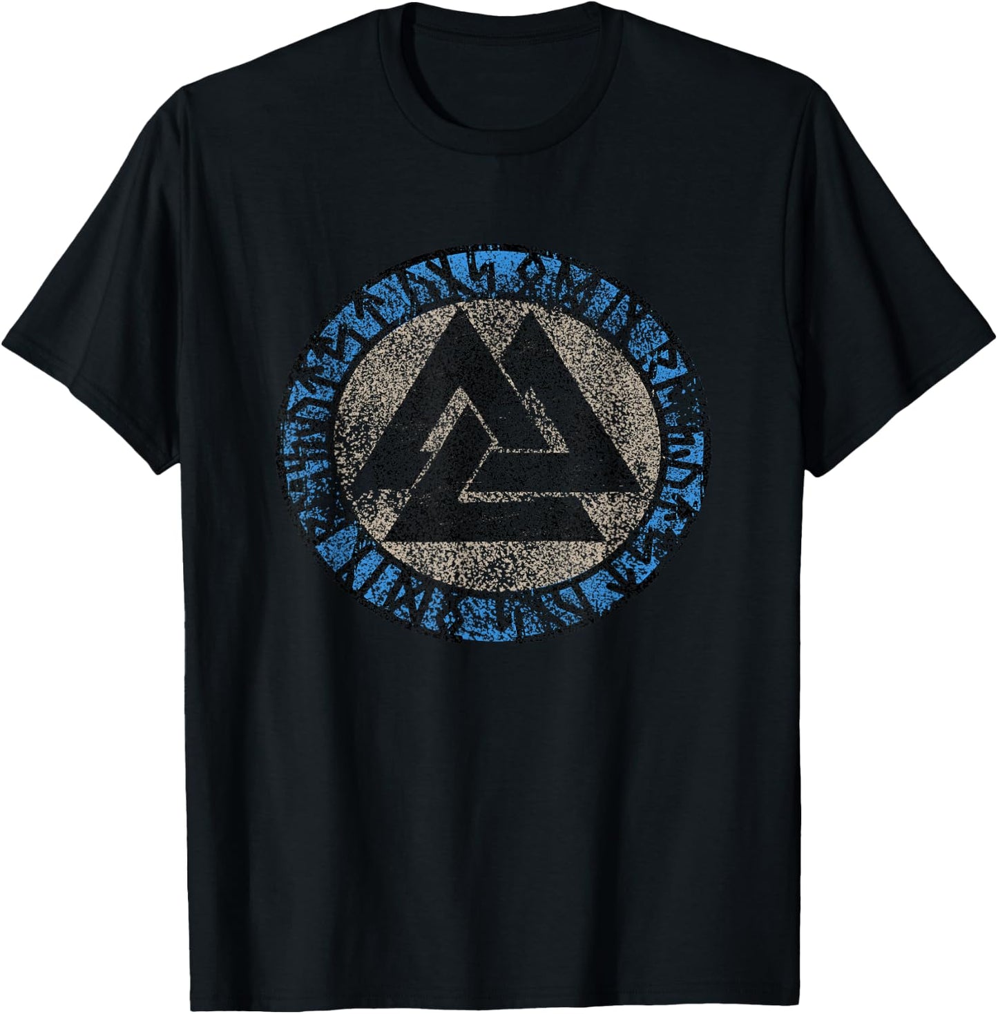 Viking Nordische Mythologie Wikinger Knoten Valknut Wotan , black T-Shirt - T-Shirt | Black