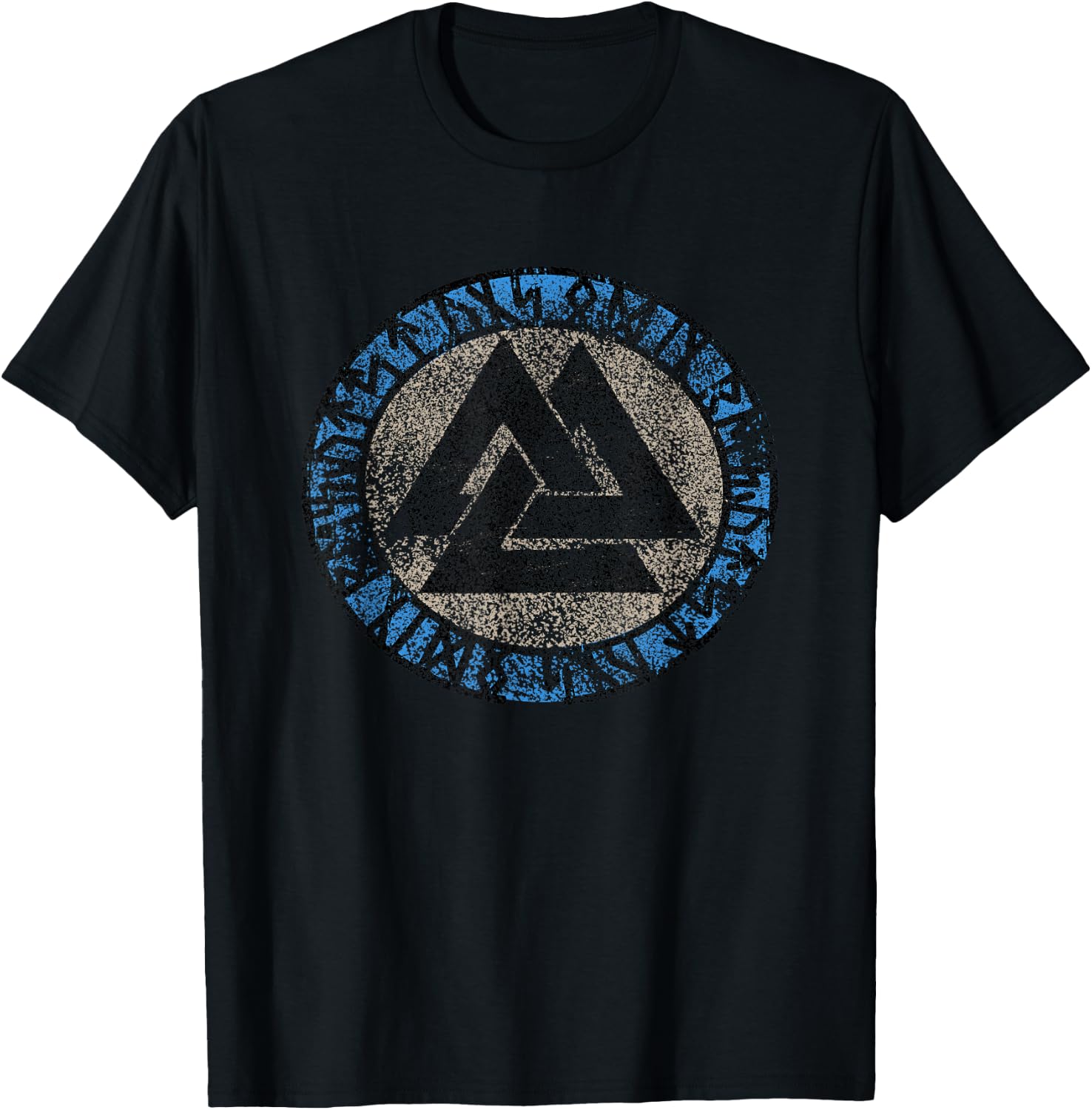 Viking Nordische Mythologie Wikinger Knoten Valknut Wotan , black T-Shirt - T-Shirt | Black