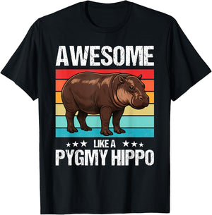 Pygmy Hippos Awesome like a Pygmy Hippo T-Shirt - T-Shirt | Black
