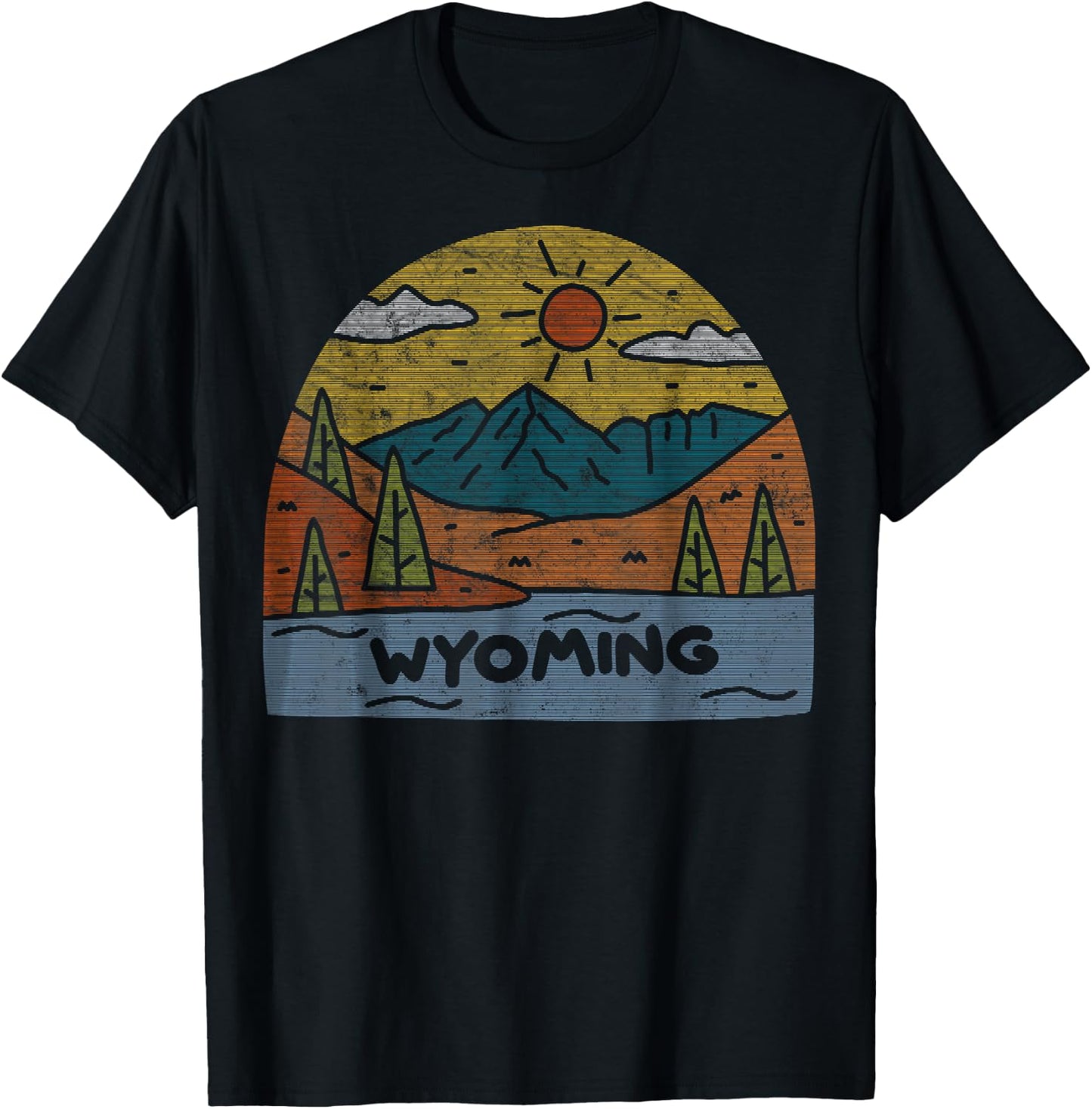 Wyoming Cowboy State National Park Grand Teton Jackson Hole T-Shirt - T-Shirt | Black