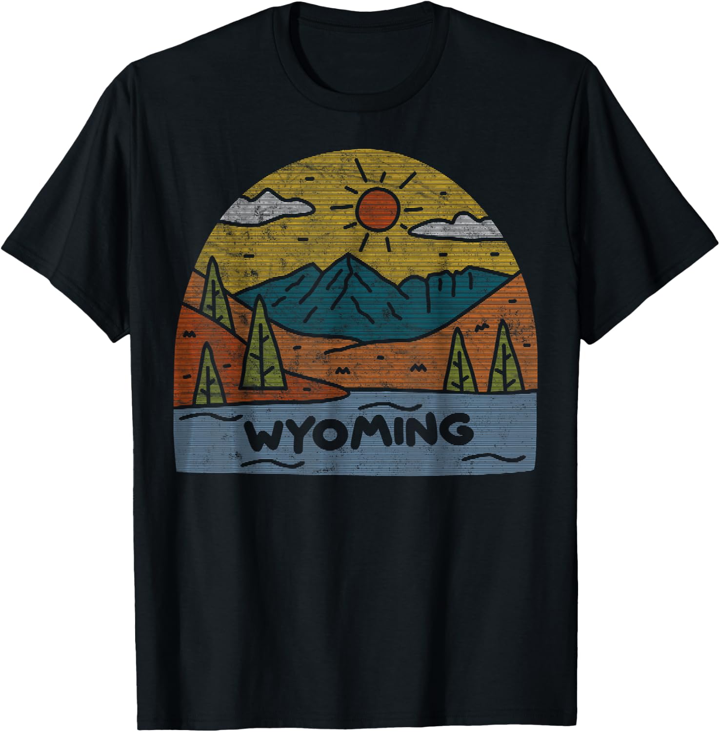 Wyoming Cowboy State National Park Grand Teton Jackson Hole T-Shirt - T-Shirt | Black