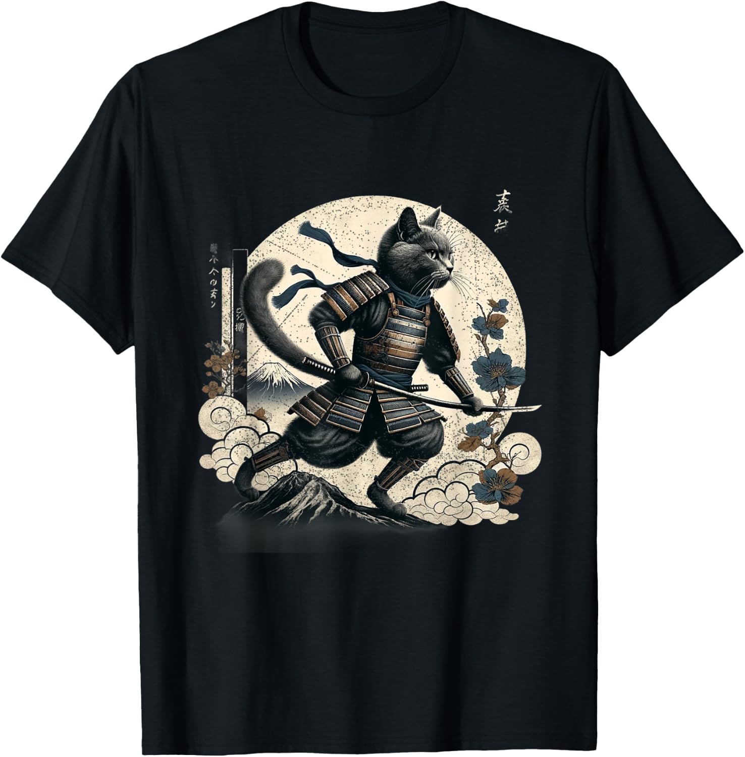 Samurai Cat Ninja Aesthetic Japanese Katana Tokyo culture Men Women Kids T-Shirt - T-Shirt | Black