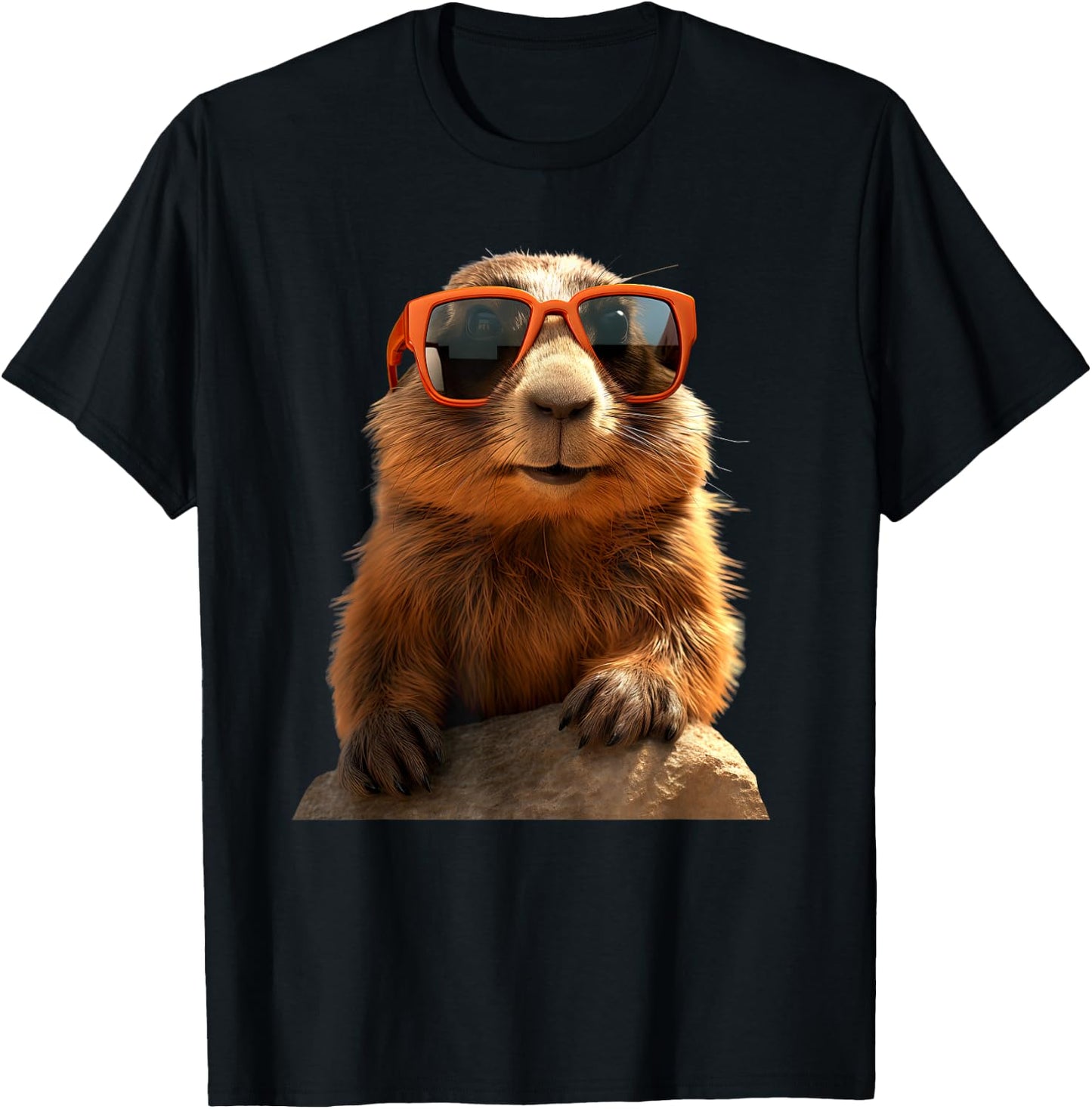 Marmot with Sunglasses Rodent Earth Squirrel Marmot , black T-Shirt - T-Shirt | Black