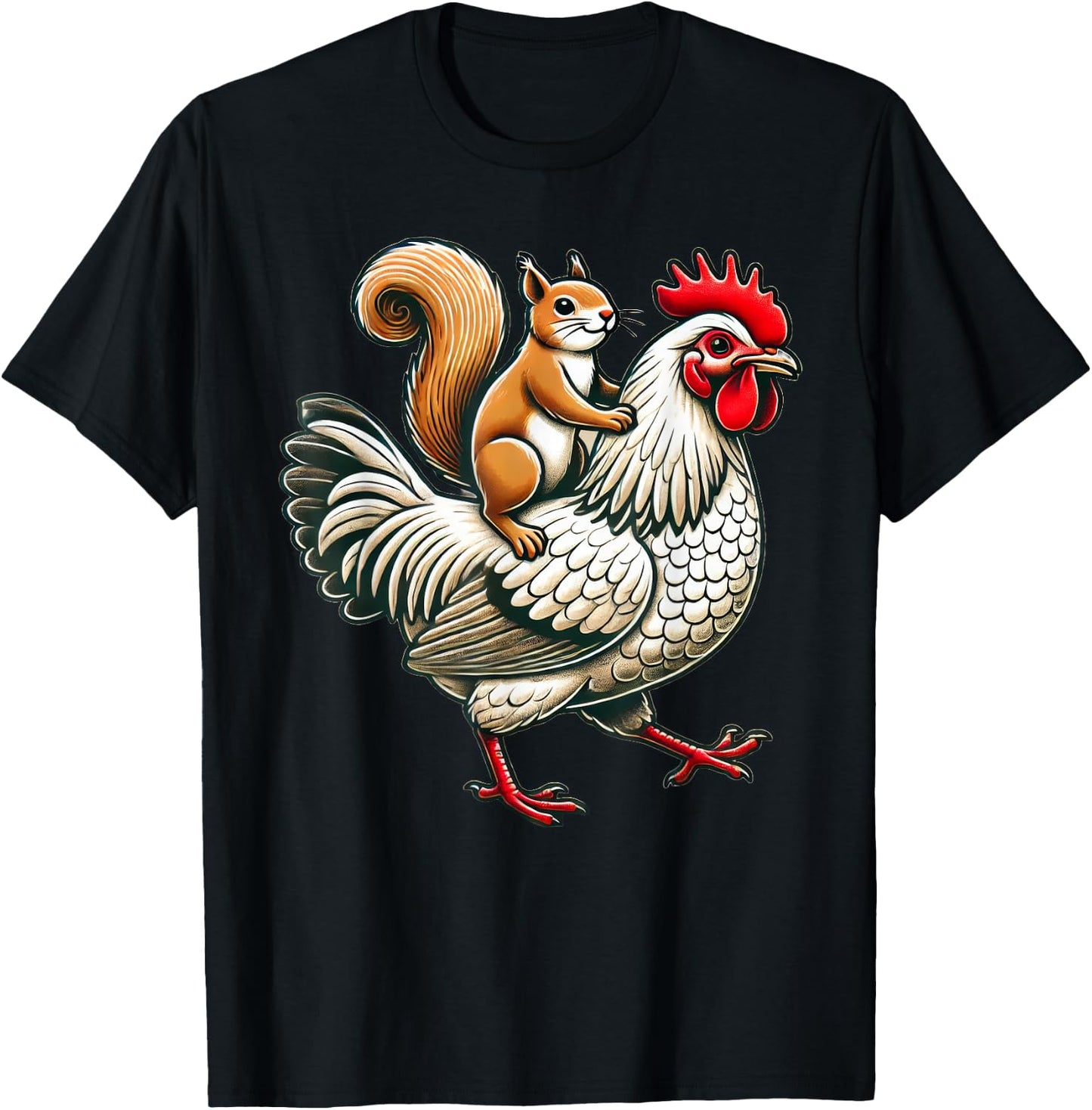 Cute Squirrel Chicken T-Shirt - T-Shirt | Black