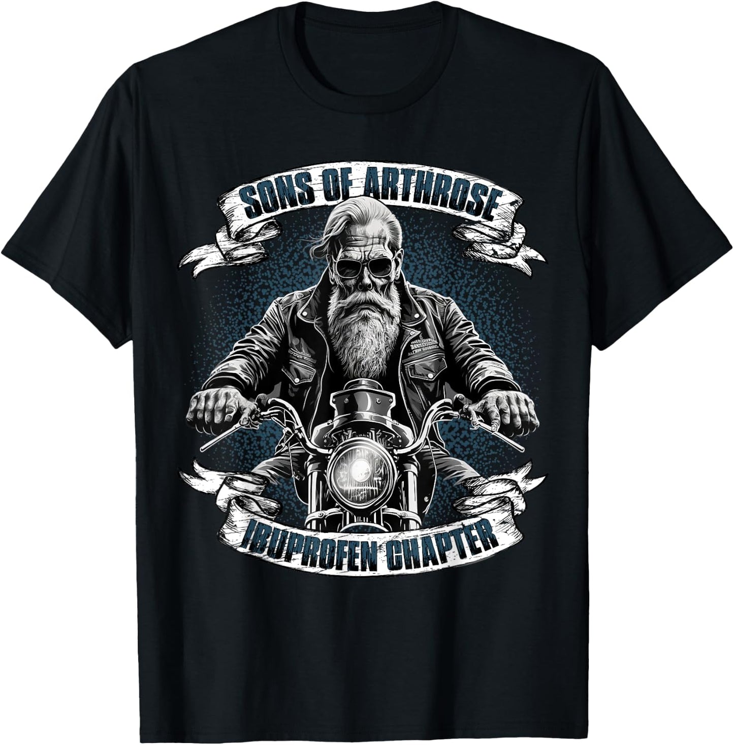 Lustiger Biker Spruch für den alten Mann - Sons of Arthrosis - Ibuprofen Chapter Biker Motorcyclist for Older Men, Black, S T-Shirt - T-Shirt | Black