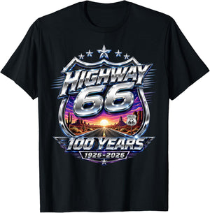 Vintage Highway 66 100 Year Centennial Anniversary Souvenir T-Shirt - T-Shirt | Black