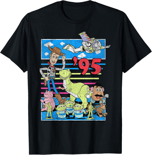 Disney Pixar Toy Story '95 Retro Distressed Colorful Group