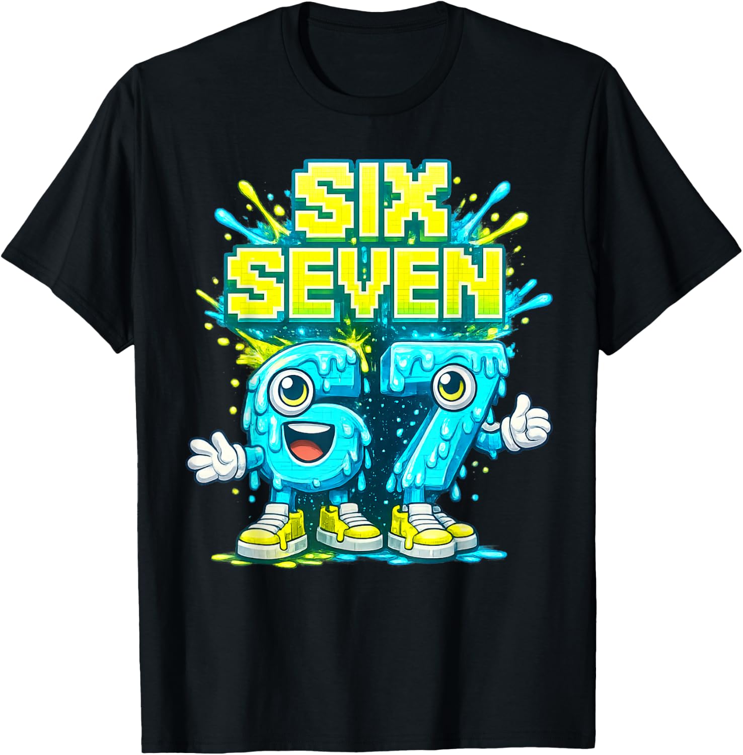 I was 6 Now I'm Six 7 Seven Years Brainrot Birthday T-Shirt - T-Shirt | Black