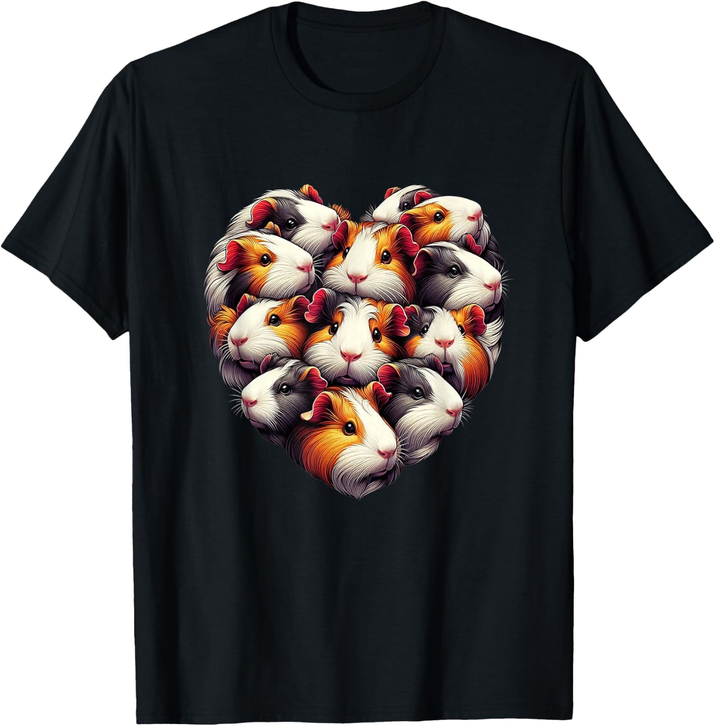 Guinea pigs Love Heart of Kids women Teen Girls T-Shirt - T-Shirt | Black