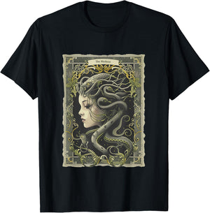 Greek Mythology Medusa Tarot Card Occult Scary Dark Grunge T-Shirt - T-Shirt | Black