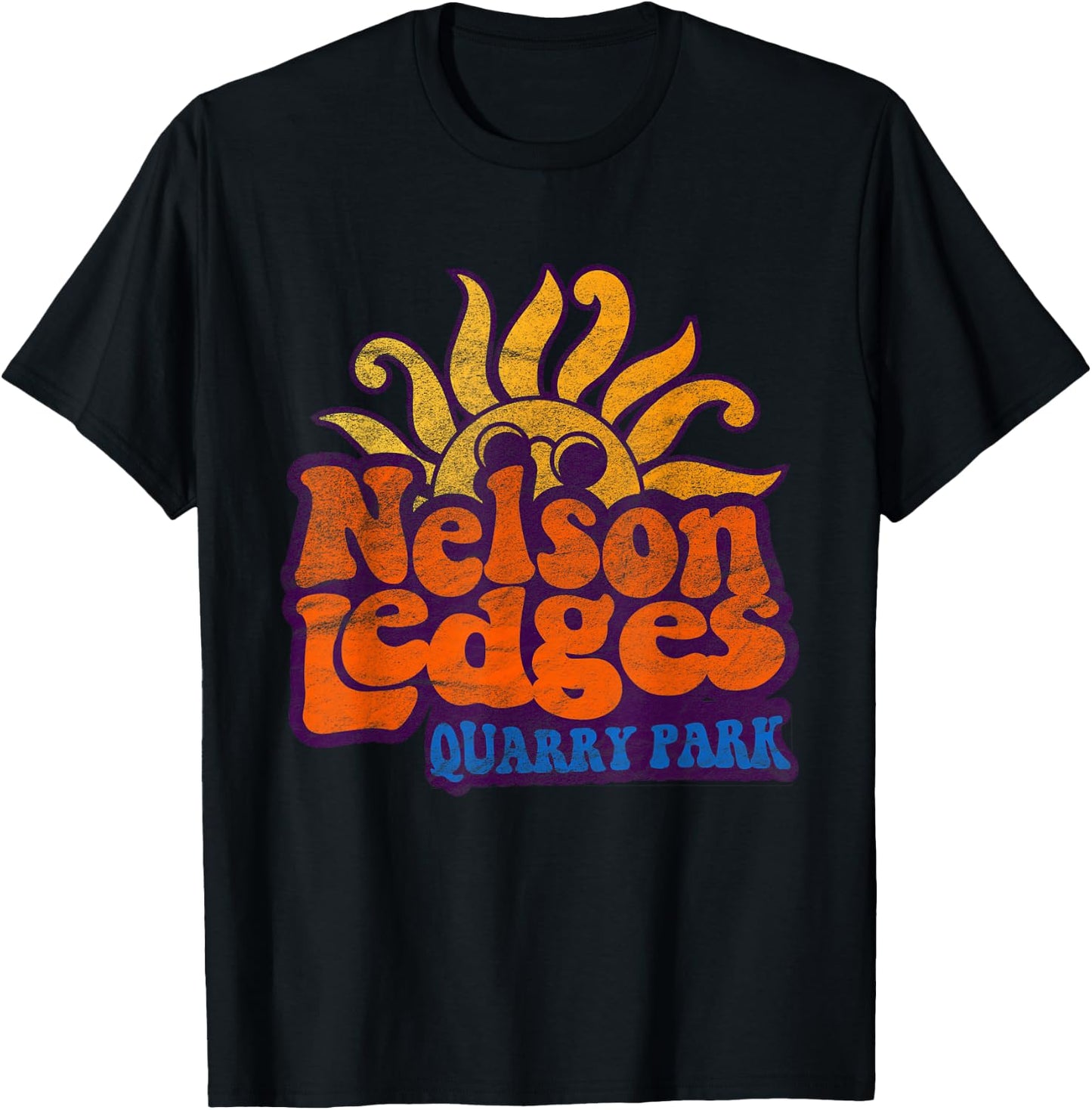 Vintage Nelson Ledges Park Cleveland T-Shirt - T-Shirt | Black