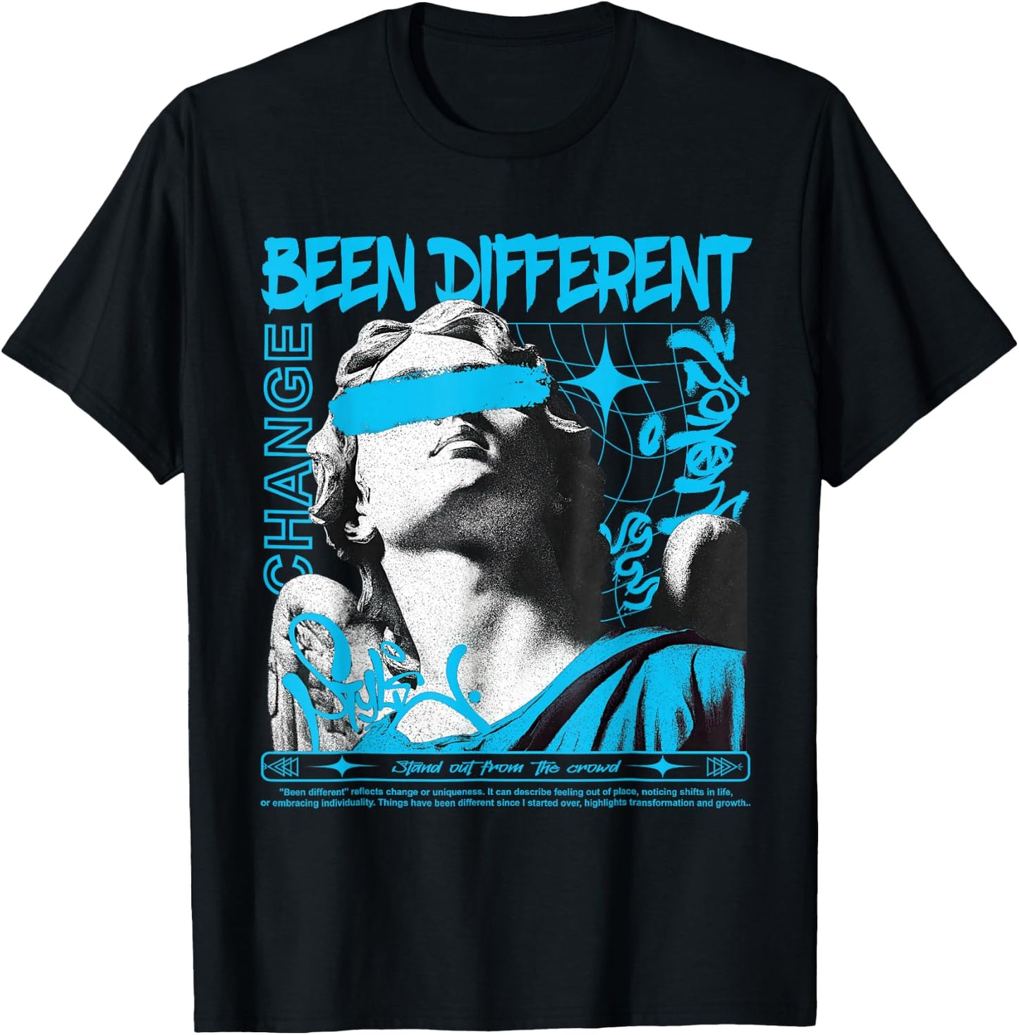 Gamma Blue Black White Match T-Shirt - T-Shirt | Black