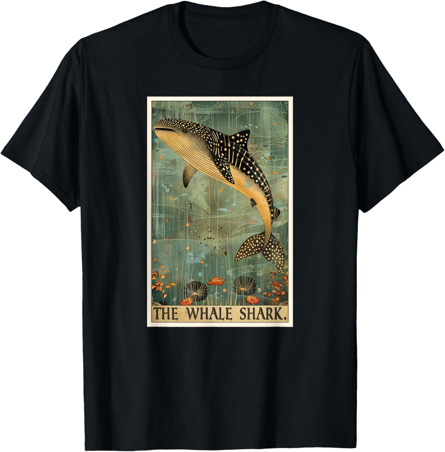Whale Sharks Whale Shark Tarot Card T-Shirt - T-Shirt | Black
