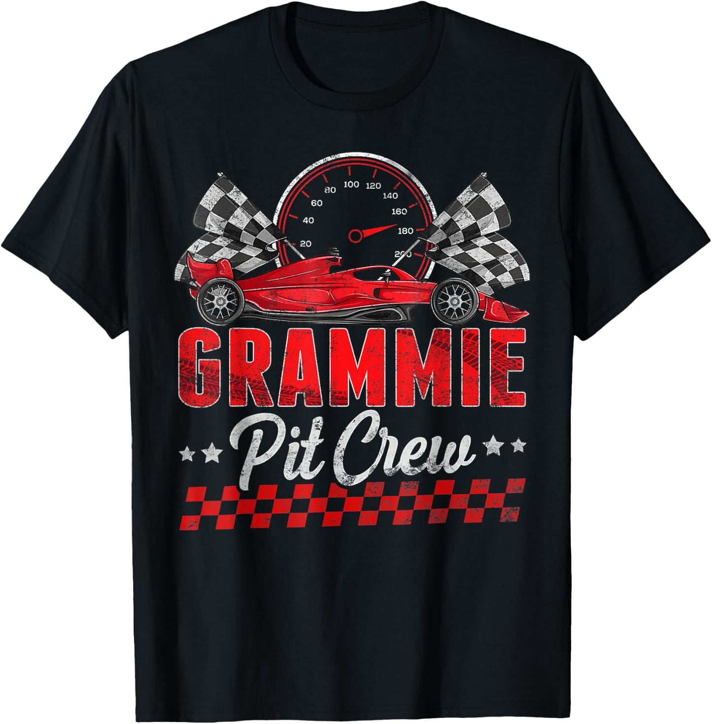 Race Car Birthday Party Racing Family Grammie Pit Crew T-Shirt - T-Shirt | Black