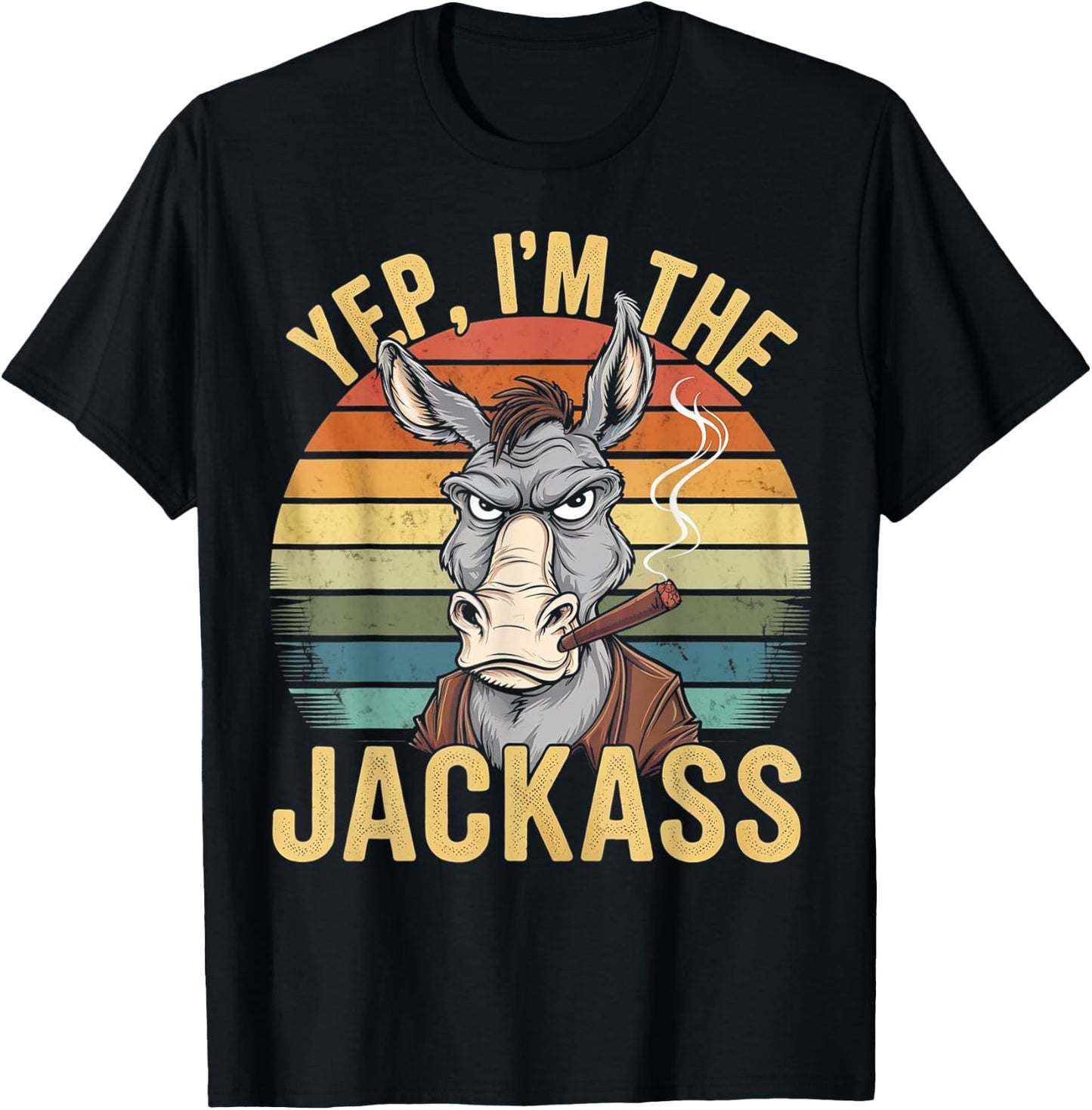 Yep I'm The Jackass Funny Vintage Halloween donkey T-Shirt - T-Shirt | Black