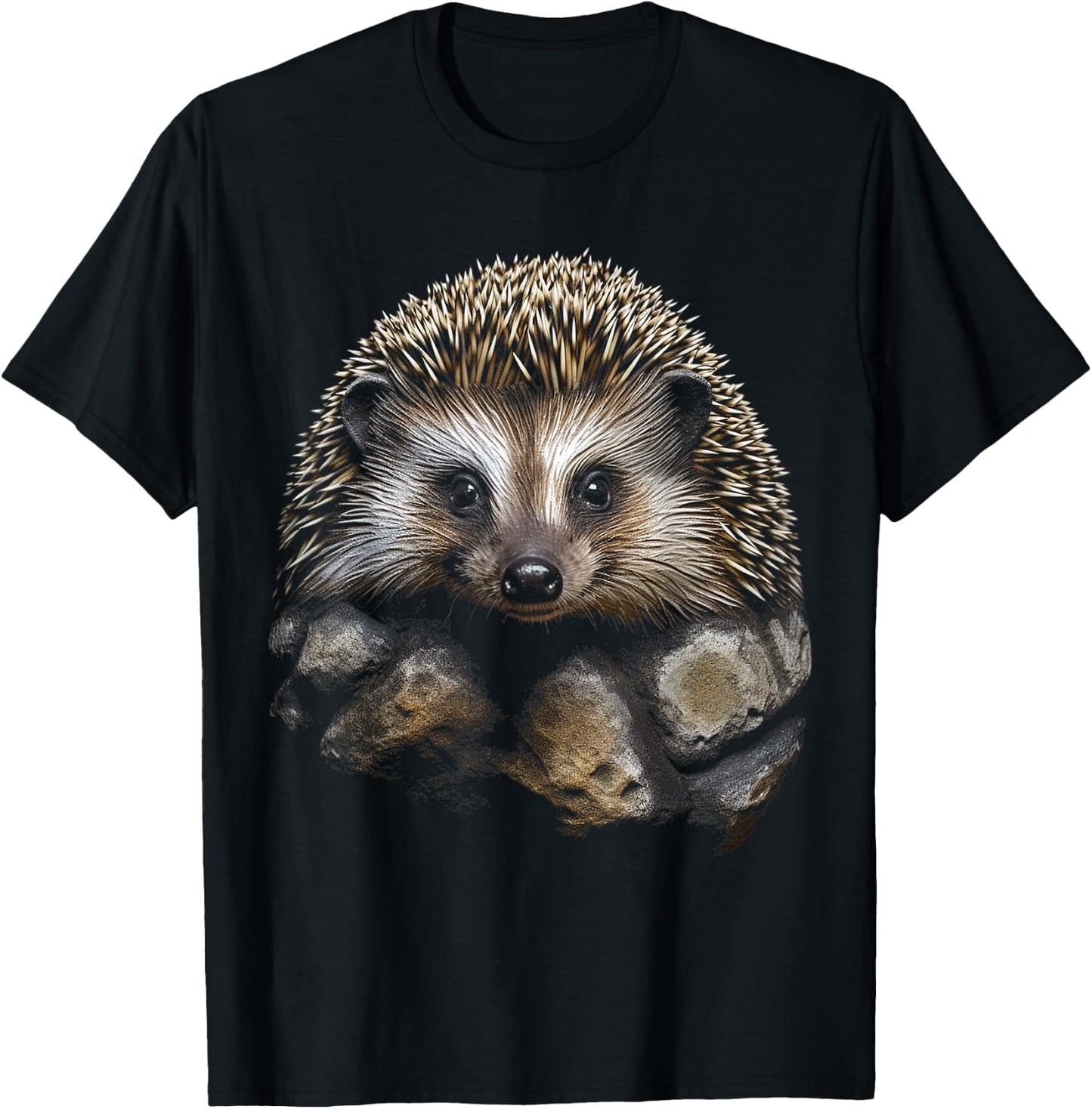 Hedgehog Animal Art Graphic Hedgehog , Black, S T-Shirt - T-Shirt | Black