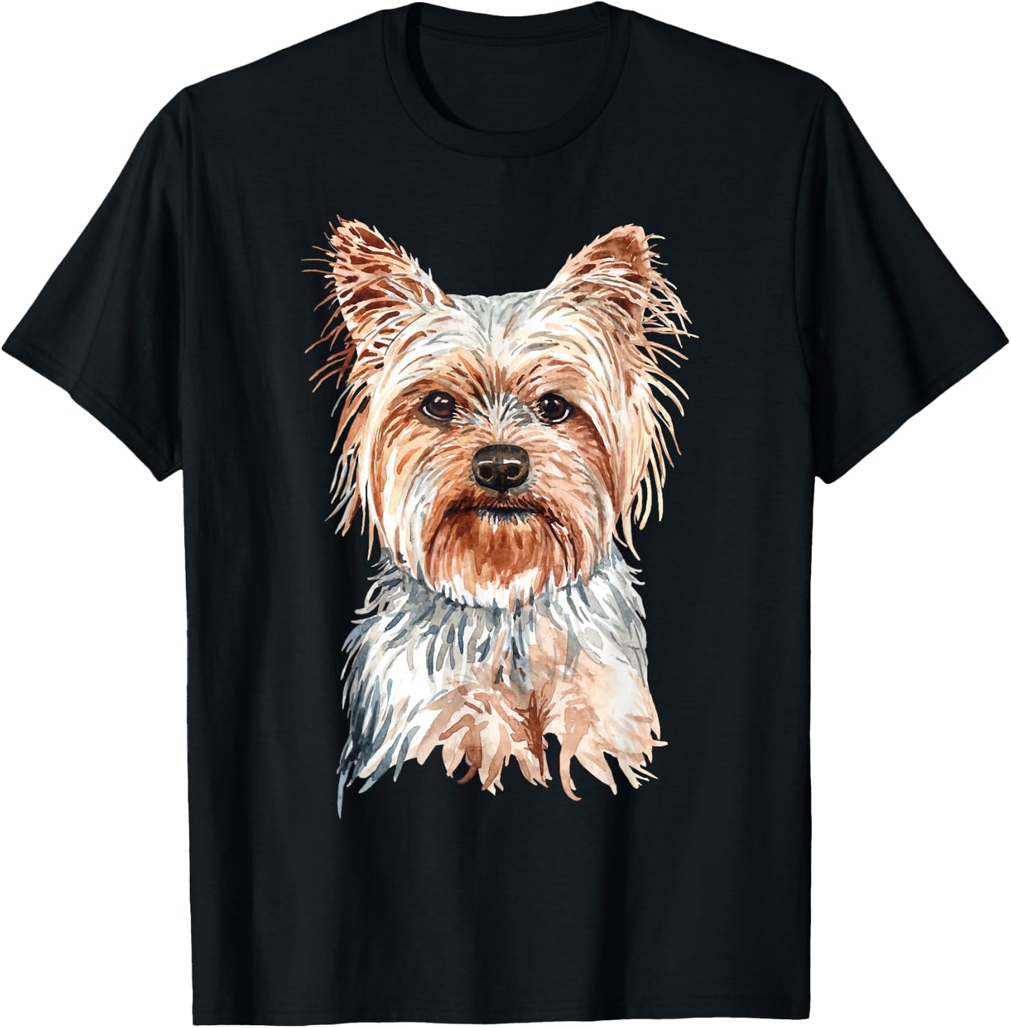 Watercolour Yorkshire Terrier Yorkie T-Shirt - T-Shirt | Black