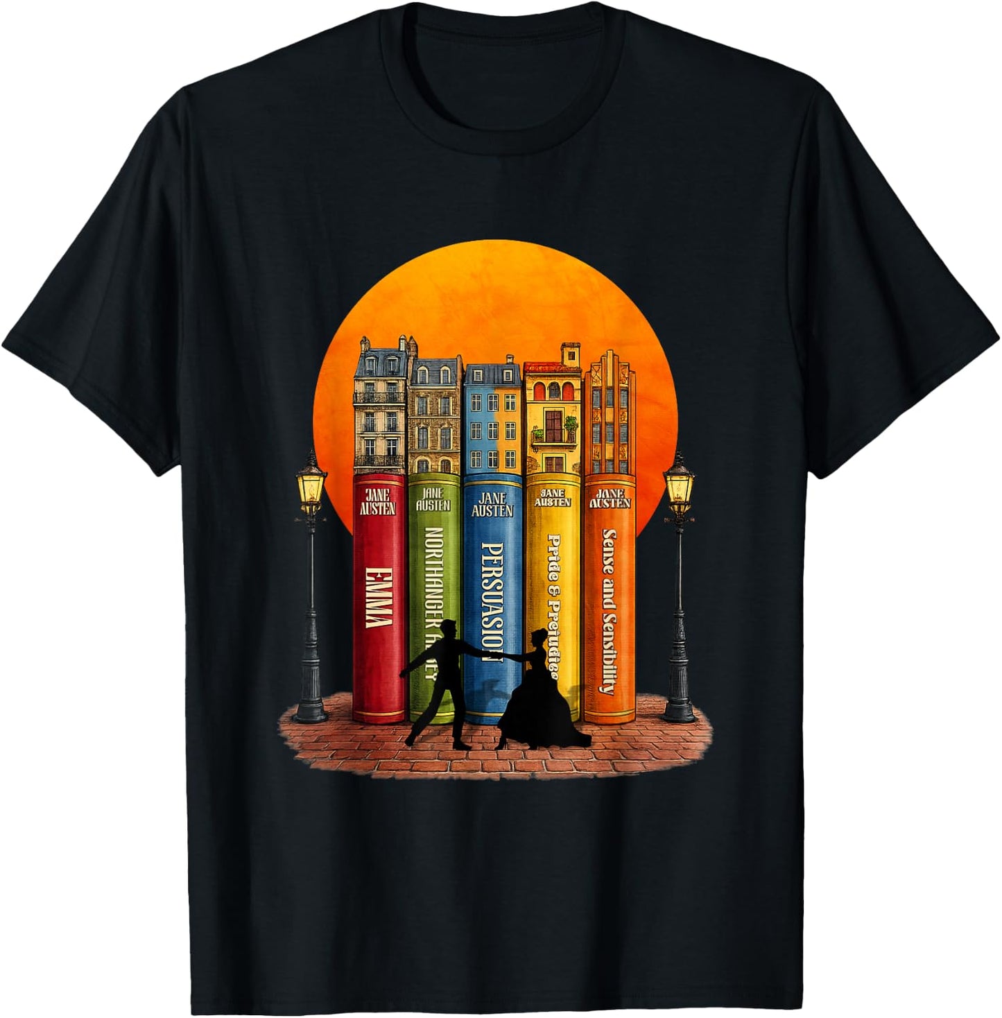 Livres Street Romance de Jane Austen T-Shirt - T-Shirt | Black