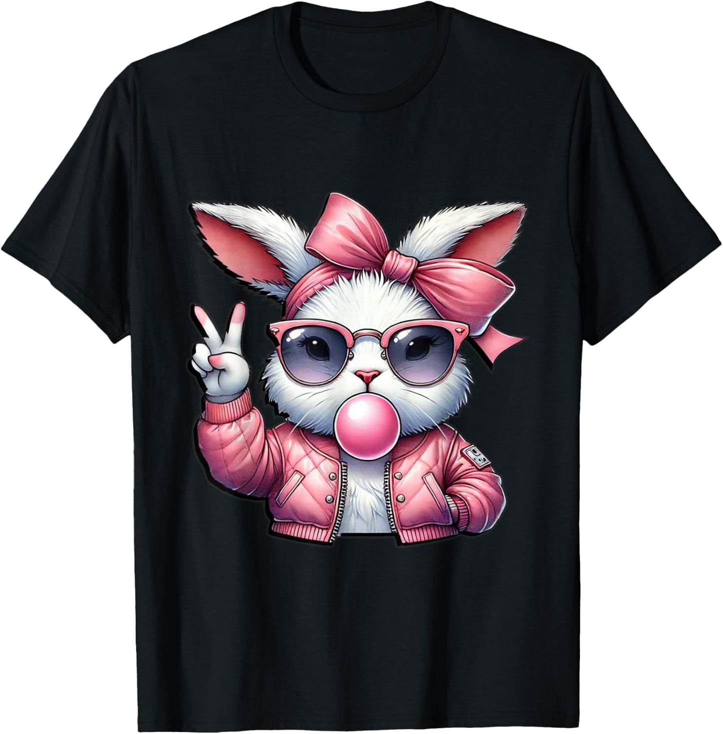 Cute Bunny Gothic Kawaii Egirl Alt Grunge Streetwear T-Shirt - T-Shirt | Black