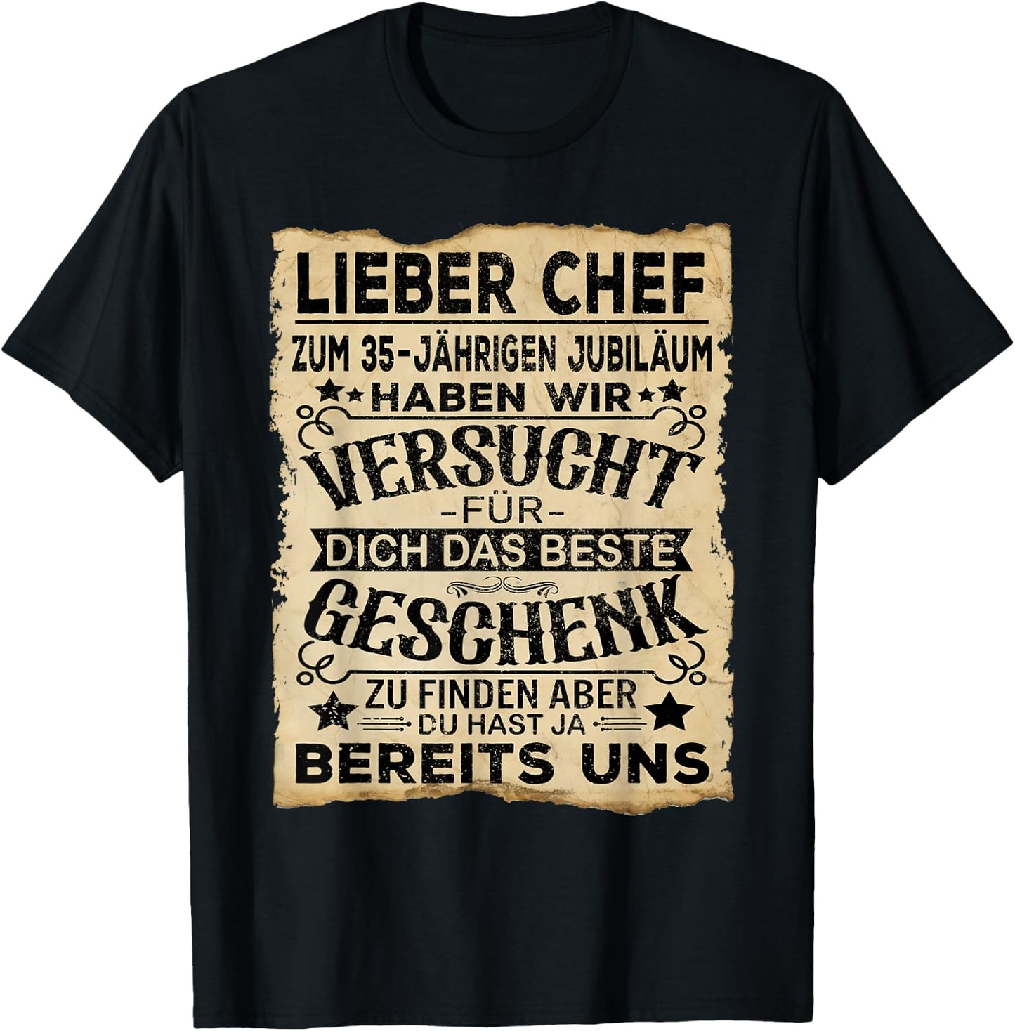 Dienstjubiläum & Firmenjubiläum Chef 35 Jähriges Jubiläum T-Shirt - T-Shirt | Black