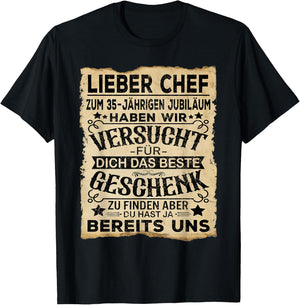 Dienstjubiläum & Firmenjubiläum Chef 35 Jähriges Jubiläum T-Shirt - T-Shirt | Black