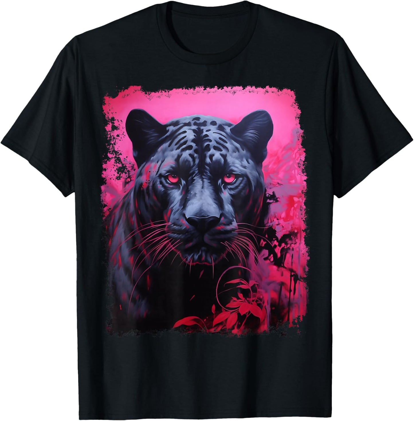 Pink Pop Art Panther Black T-Shirt - T-Shirt | Black
