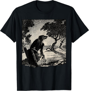 Cemetery Halloween Monster Vintage Horror Movie Werewolf T-Shirt - T-Shirt | Black