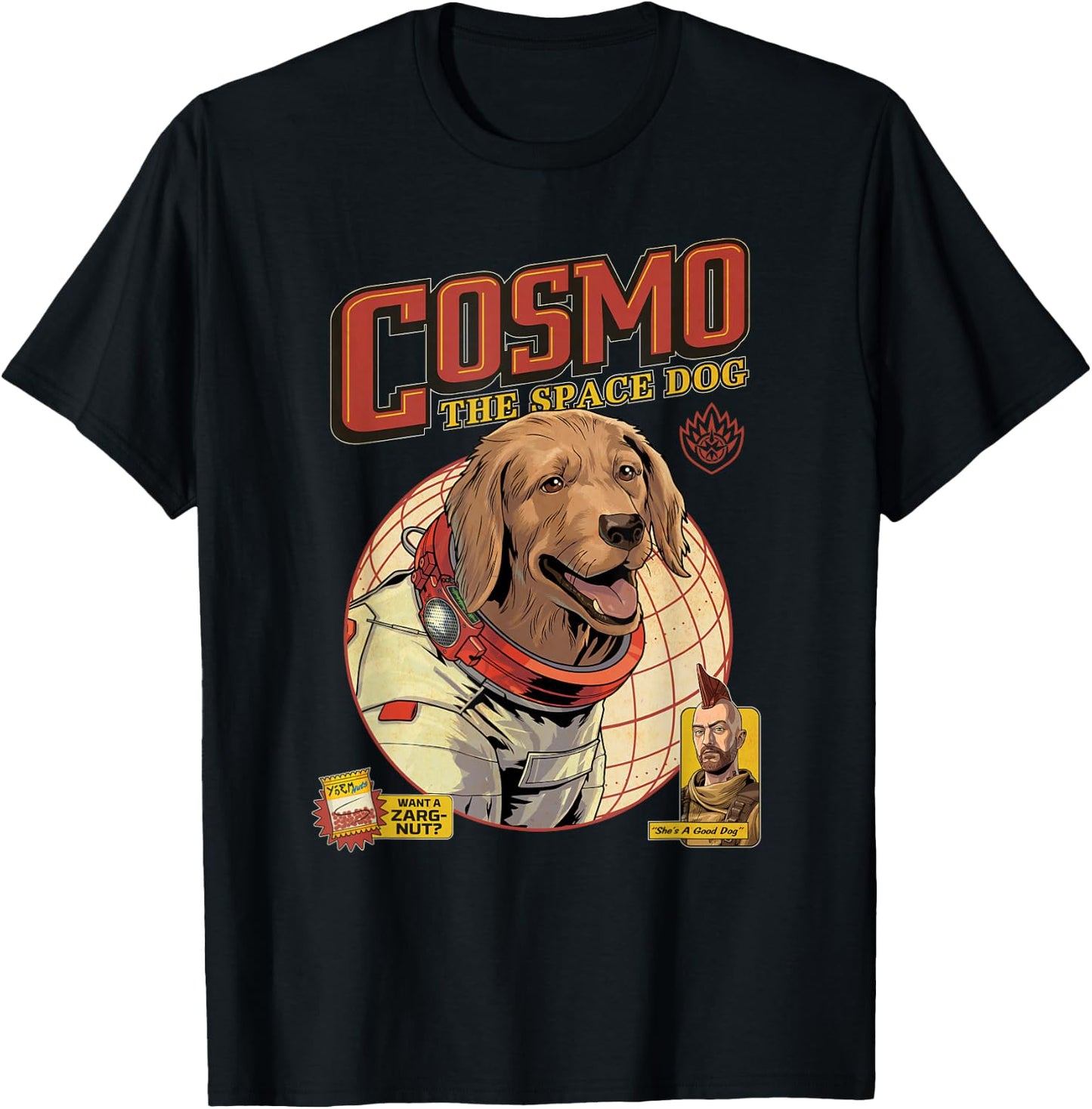Marvel Guardians of the Galaxy Volume 3 Cosmo the Space Dog , black T-Shirt - T-Shirt | Black