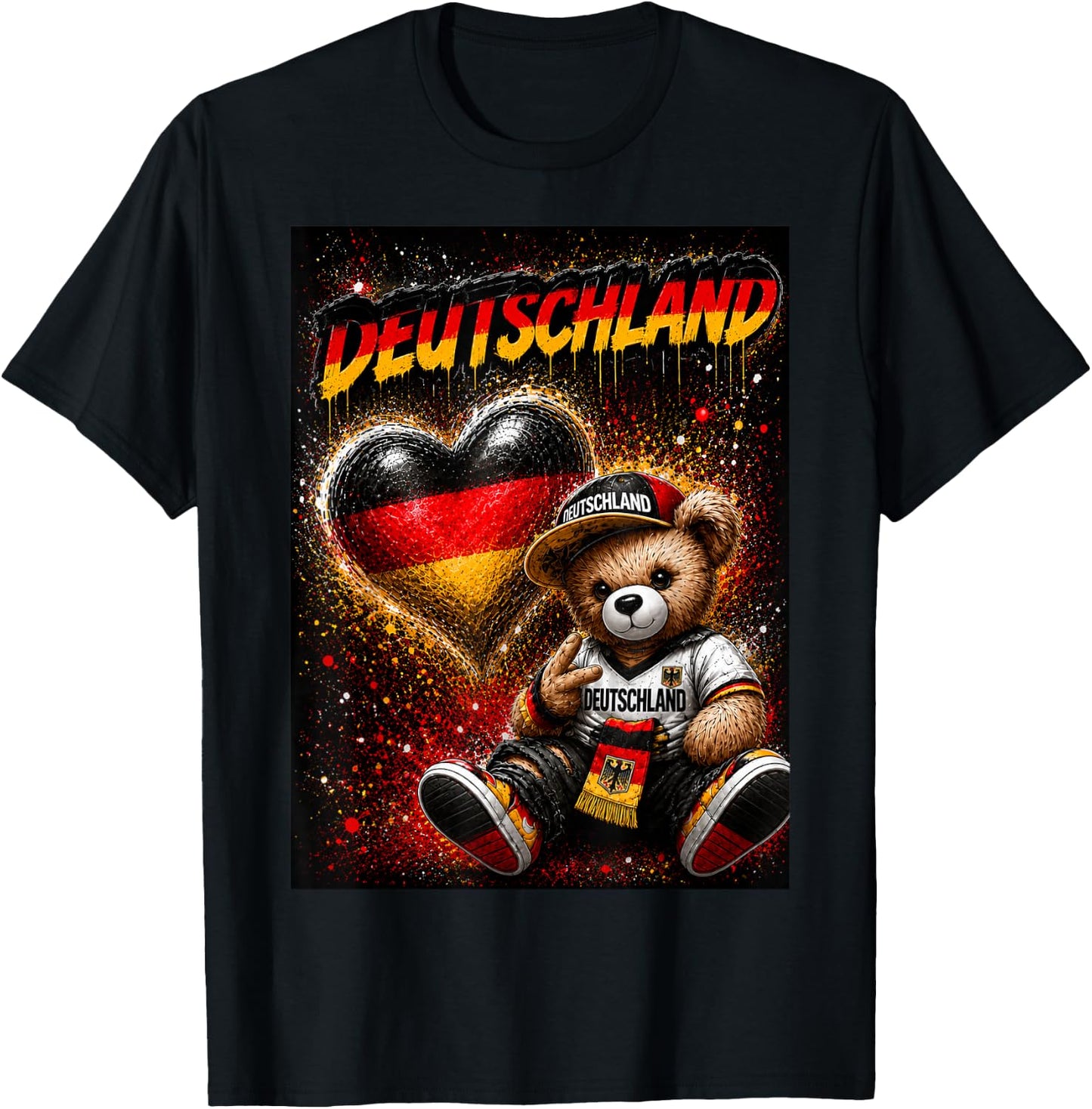 Deutschland Trikot Deutsche Flagge Germany T-Shirt - T-Shirt | Black