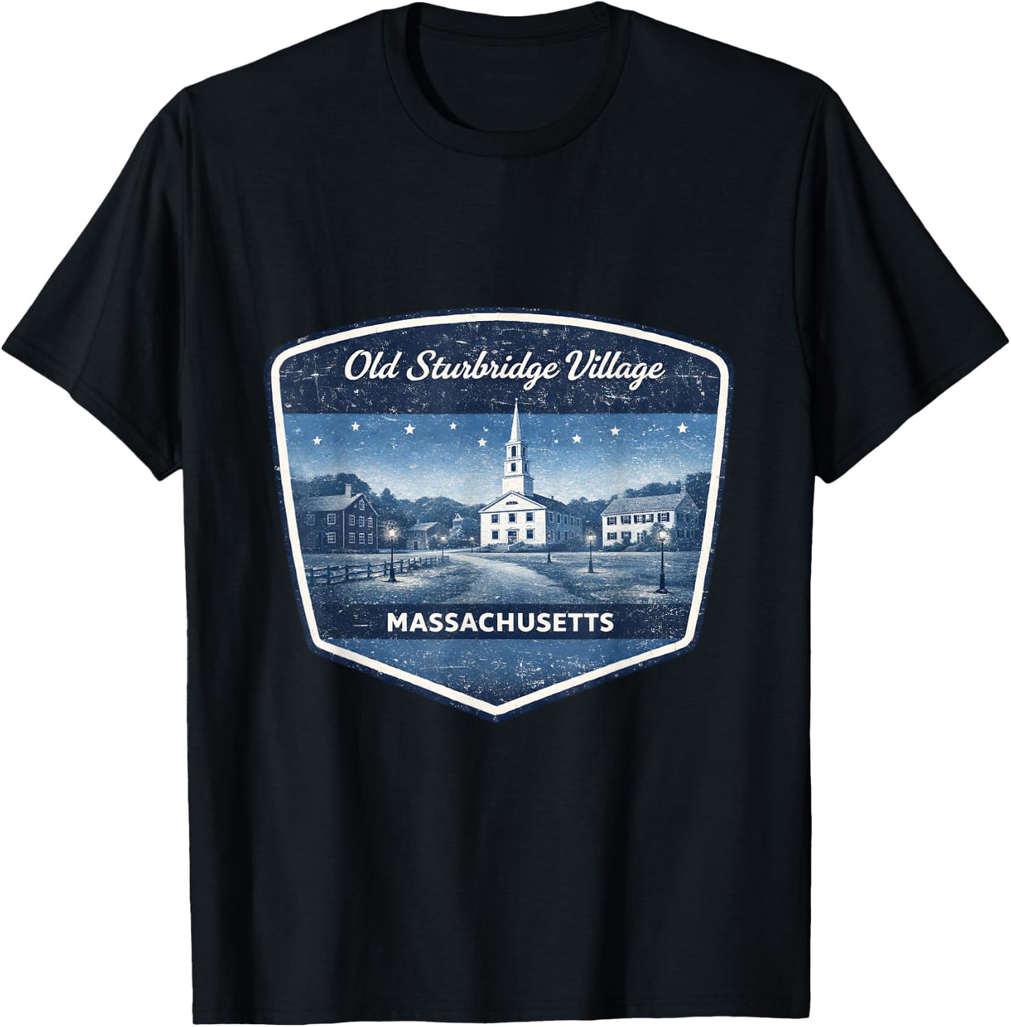 Old Sturbridge Village Massachusetts Vintage Historic Town T-Shirt - T-Shirt | Black