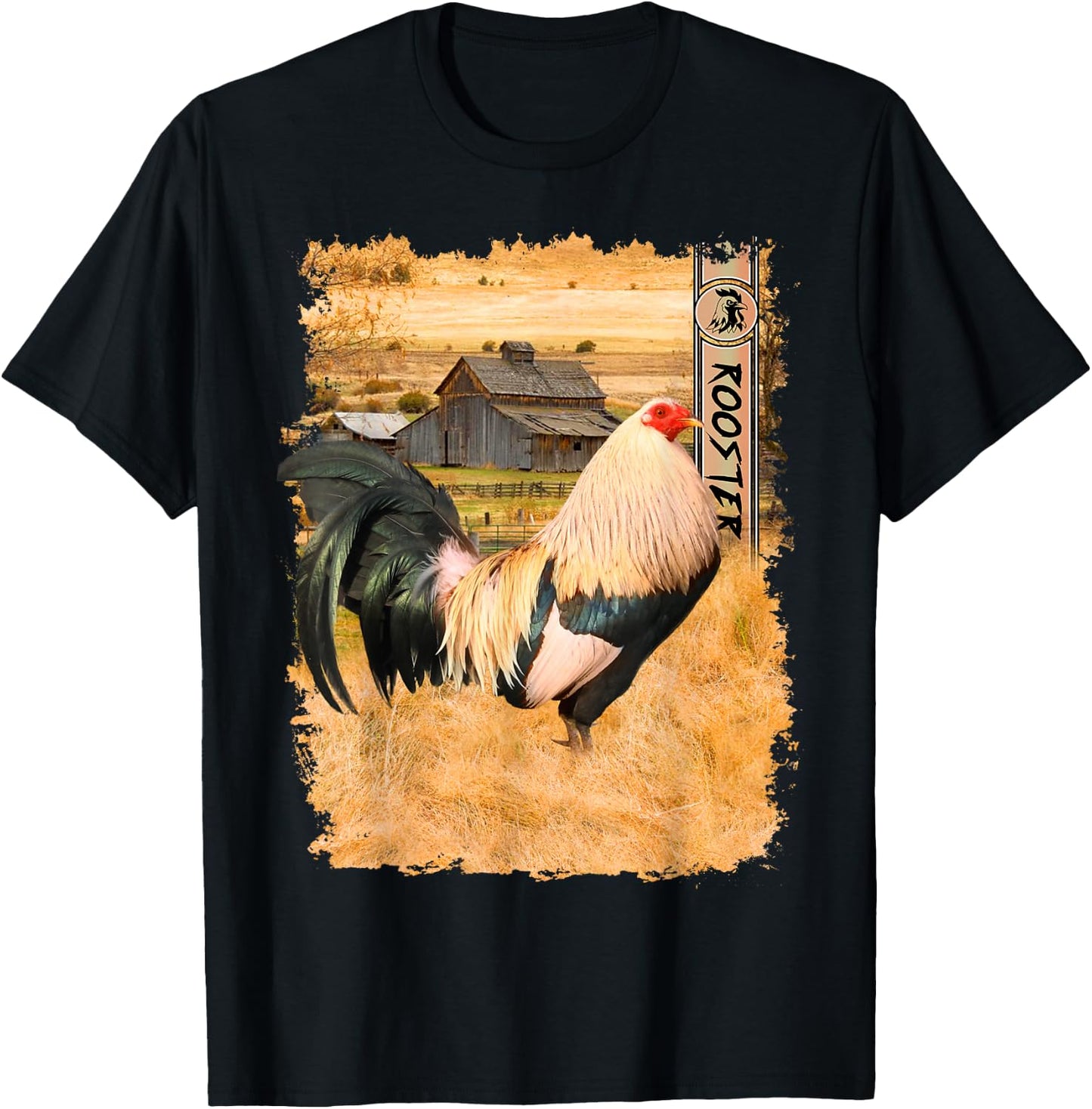 Vintage US Flag Cock Fight T-Shirt - T-Shirt | Black
