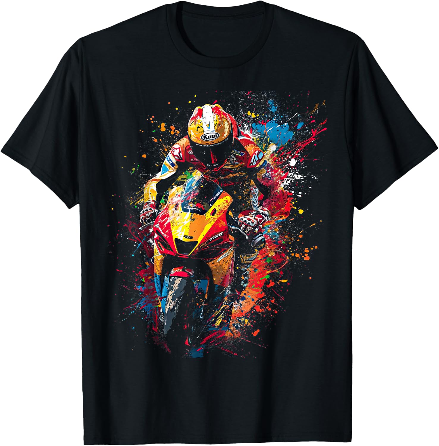Motorrad farbiges motocross Design für Jungen T-Shirt - T-Shirt | Black