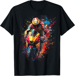 Motorrad farbiges motocross Design für Jungen T-Shirt - T-Shirt | Black