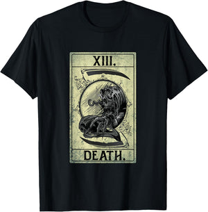 Death Tarot Card Xiii Shirt Psycho Occult T-Shirt - T-Shirt | Black