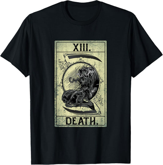 Death Tarot Card Xiii Shirt Psycho Occult T-Shirt - T-Shirt | Black