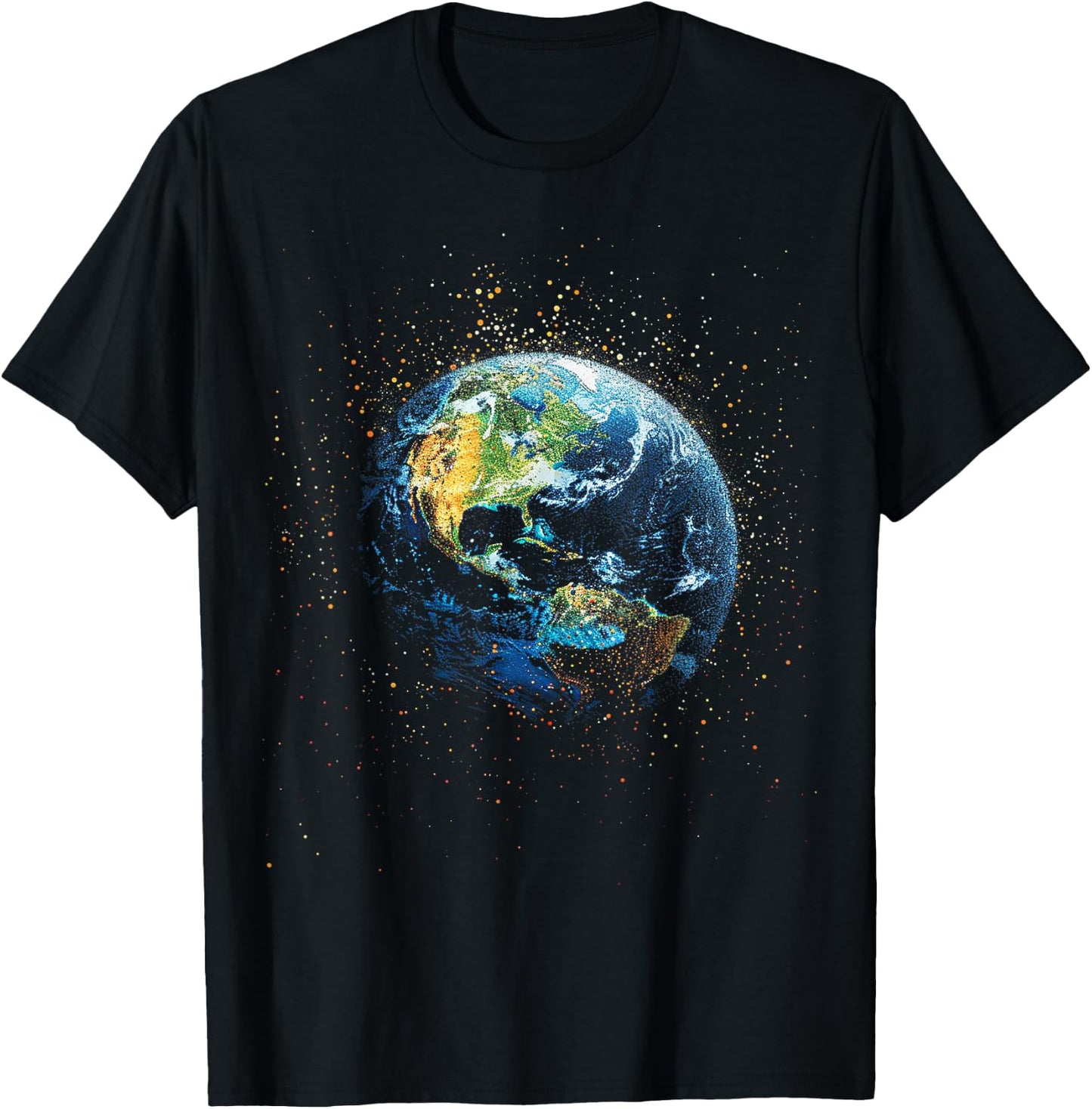 Earth Pointillism T-Shirt - T-Shirt | Black