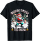 Baseball Player Christmas Santa Smashing Through Snow T-Shirt - T-Shirt | Black