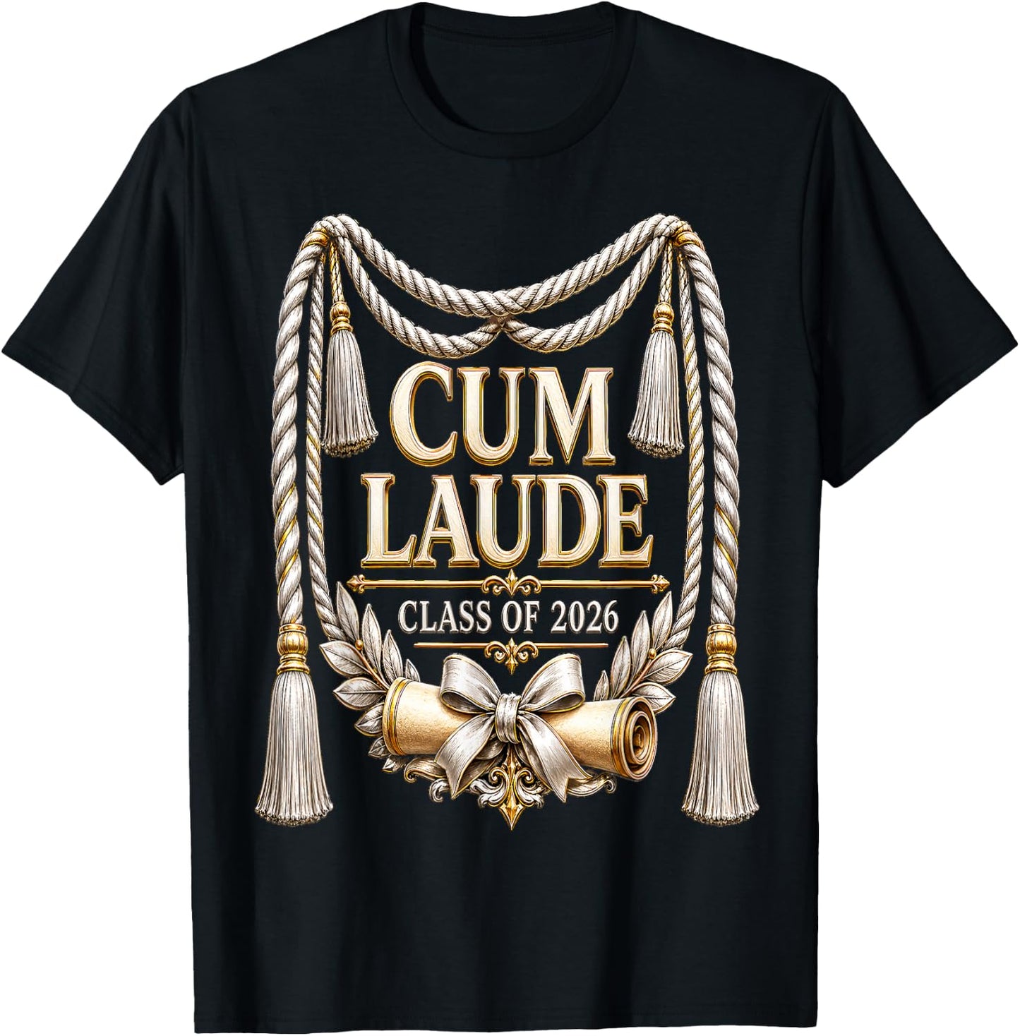 Cum Laude Graduate Class of 2026 Graduation Honors Design T-Shirt - T-Shirt | Black