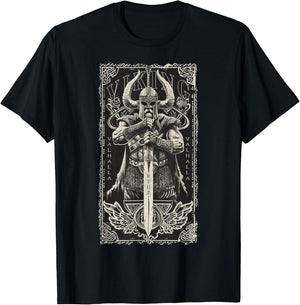 Valhalla Odin Thor Runes Viking Helmet Warrior Viking T-Shirt - T-Shirt | Black