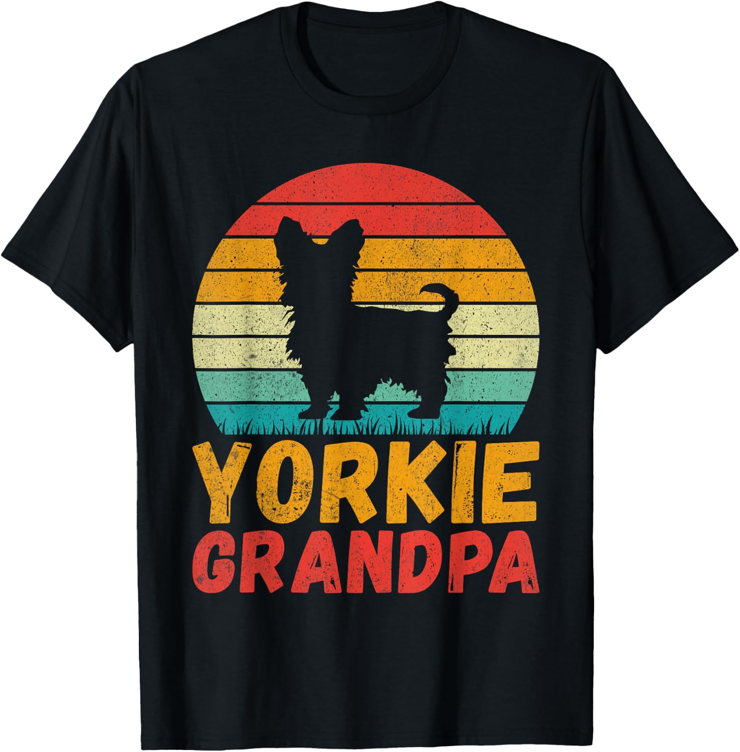 Yorkie Grandpa T-Shirt - T-Shirt | Black